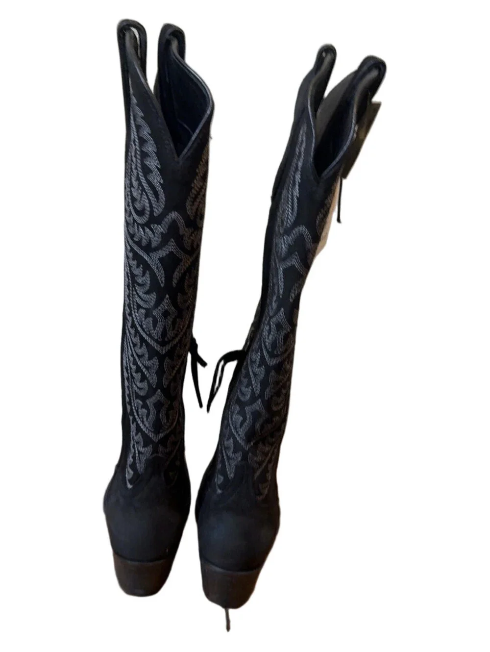Ariat Women's Black Suede Western Boots Size 8.5 M 10046988 StretchFit